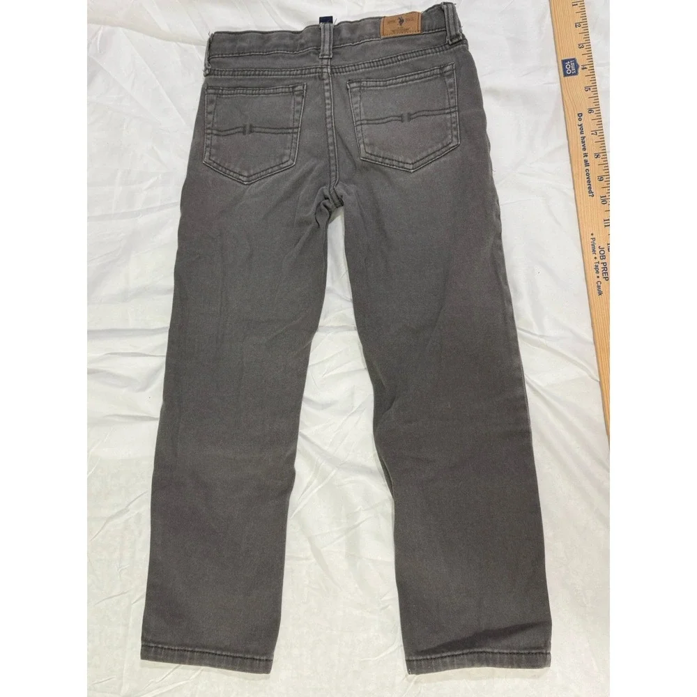 U.S. POLO ASSN Jeans Boys Size 6 straight leg Kids Gray‎ Adjustable Waist